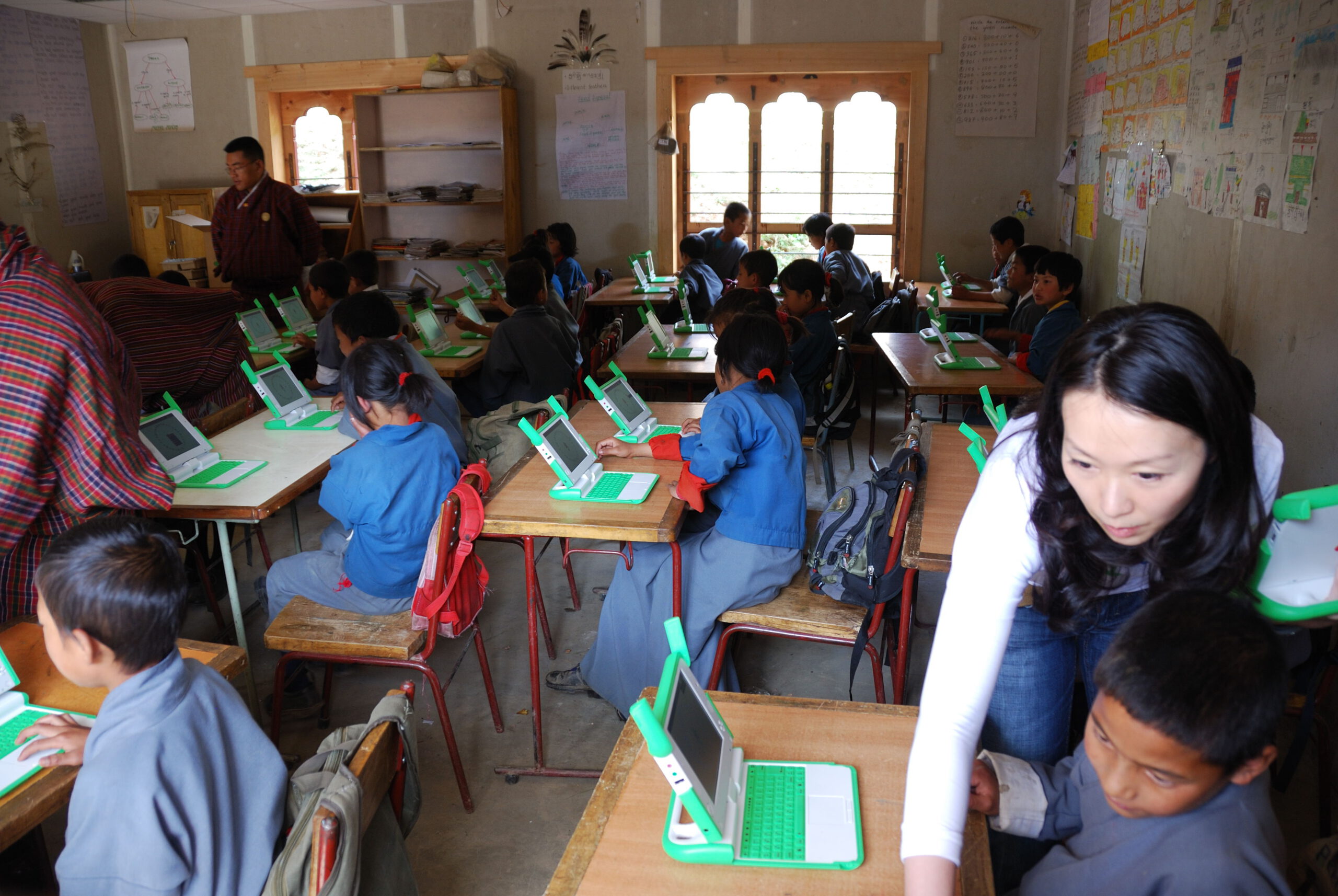 Schulklasse in Thimphu, Bhutan.