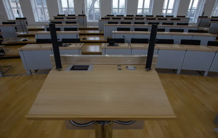 Archivbild des Plenarsaals im Landtag von Sachsen-Anhalt in Magdeburg.