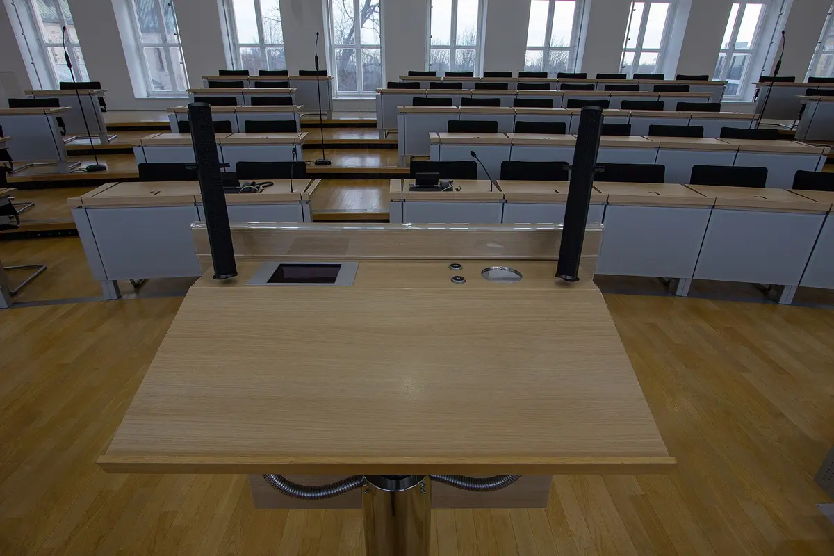 Archivbild des Plenarsaals im Landtag von Sachsen-Anhalt in Magdeburg.